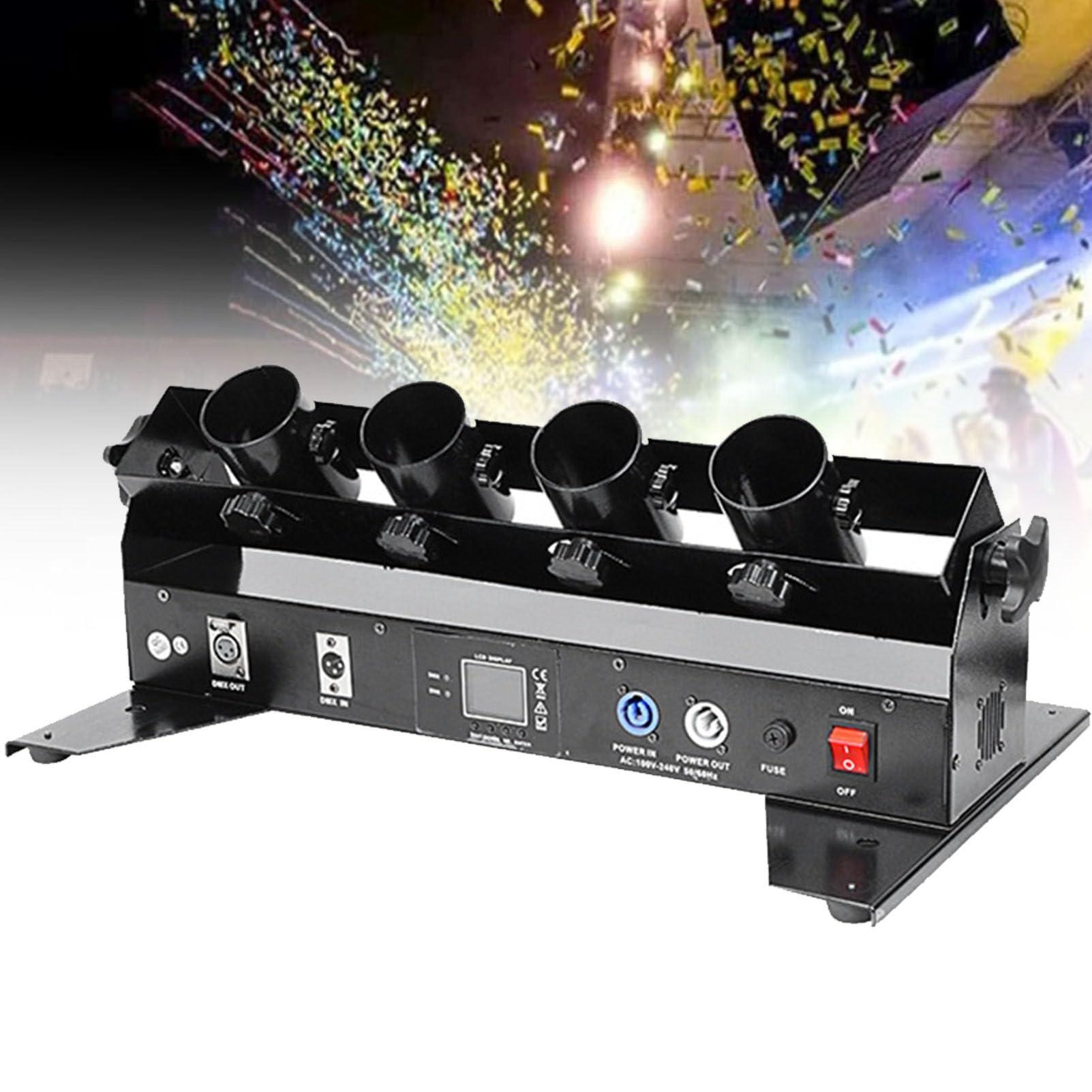 Professionelle Konfettimaschine, elektrischer Konfettiwerfer, DMX-gesteuerte digitale Konfettikanone mit Fernbedienung, Konfetti-Shooter für DJ-Party, Nachtclub, Hochzeit, Bühne, Konzert, Event