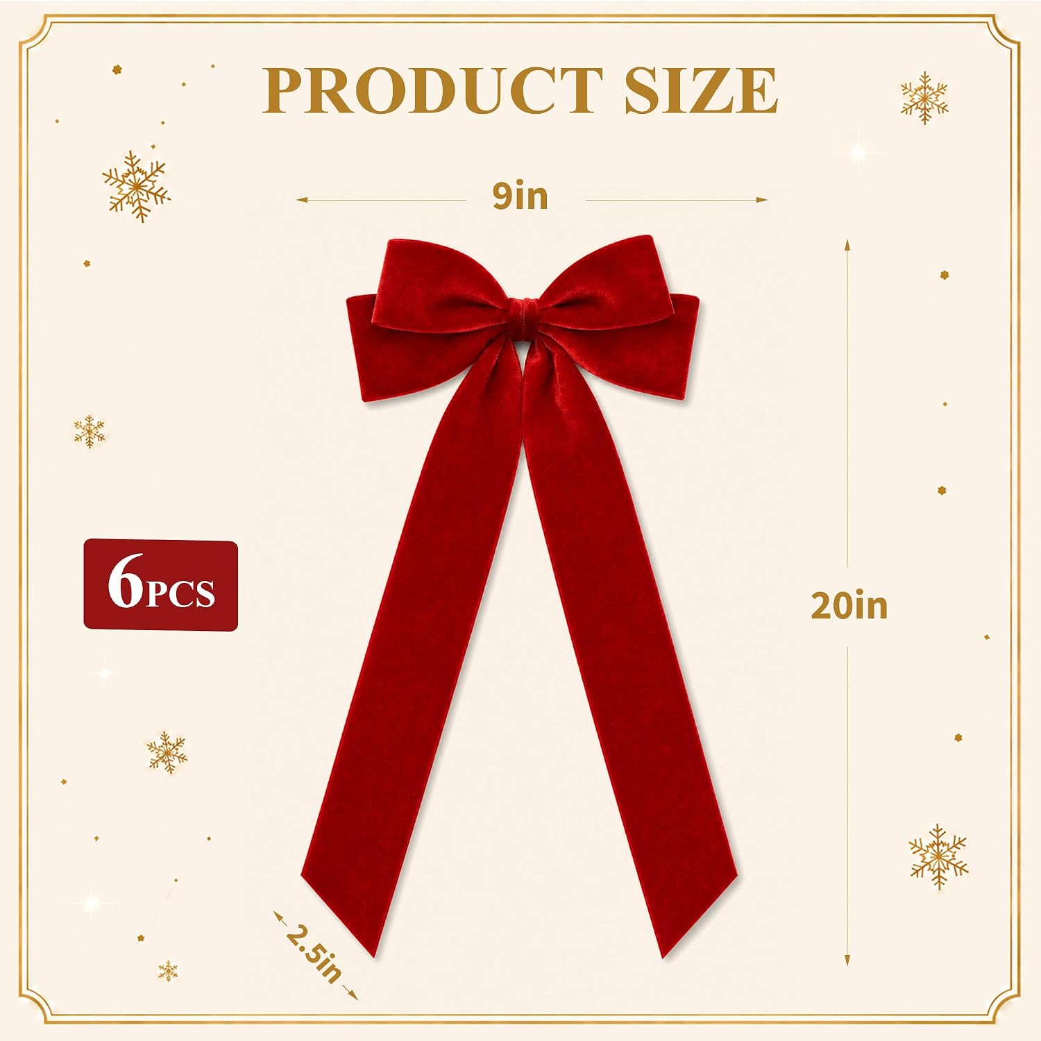 Large Christmas Bows, Velvet Bows for Christmas Tree Topper Home Decor