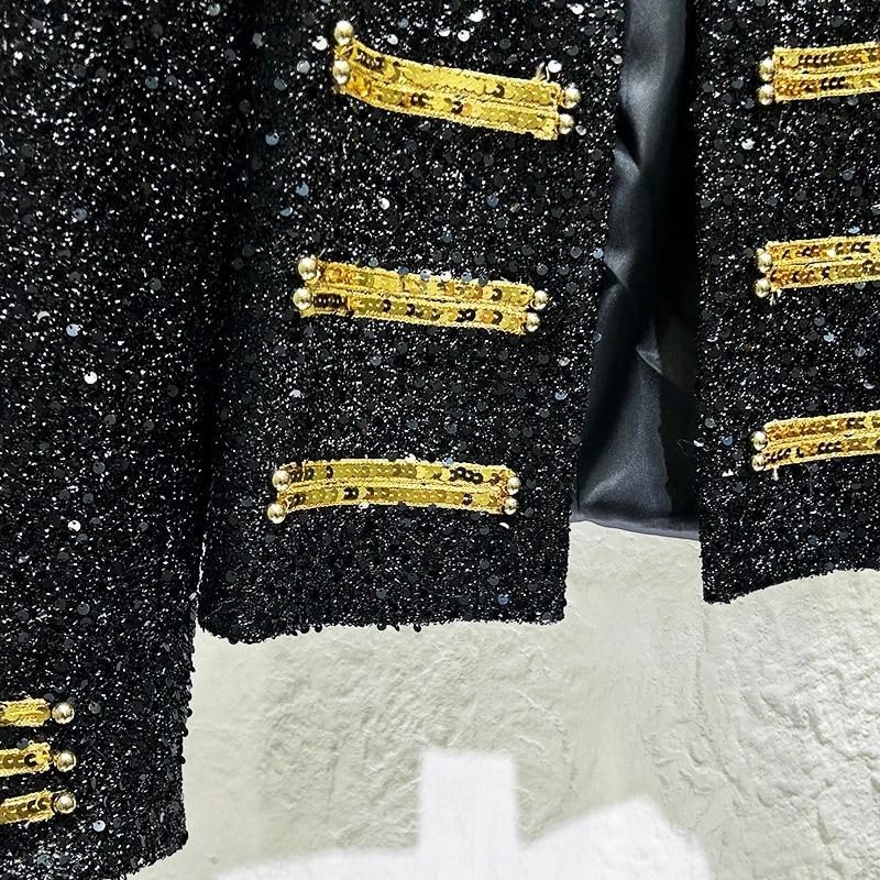Veste à paillettes homme avec patchwork brodé unique