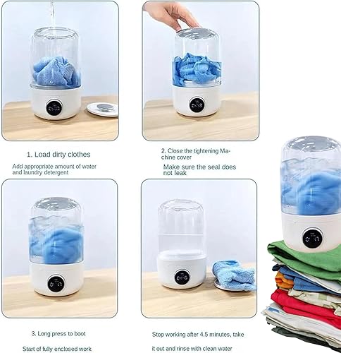 Miniatura 4 de Bloame Lavadora portátil, ropa interior inalámbrica, mini taza de lavandería inteligente, mini lavadora automática para sujetadores, calcetines,