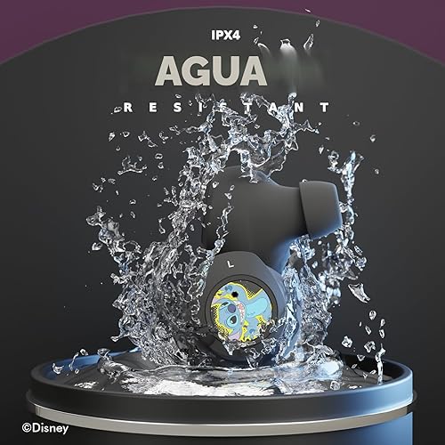 Miniatura 4 de Disney Lilo and Stitch - Auriculares Bluetooth con estuche de carga, auriculares inalámbricos con micrófono integrado + hasta 30 horas de tiempo de