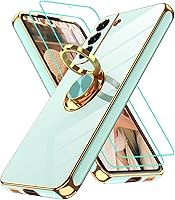Vista 66 de Gritup Funda para Samsung Galaxy A14 5G: Funda para Samsung A14 2 piezas, protector de pantalla, soporte de anillo de rotación de 360°, soporte