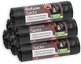 Kordis 70L Black Bin Bags - 120 Pack. Strong, Heavy Duty Bin Bags for Home and Kitchen. Large Refuse Sacks for Everyday Use, 73.5cm x 105cm