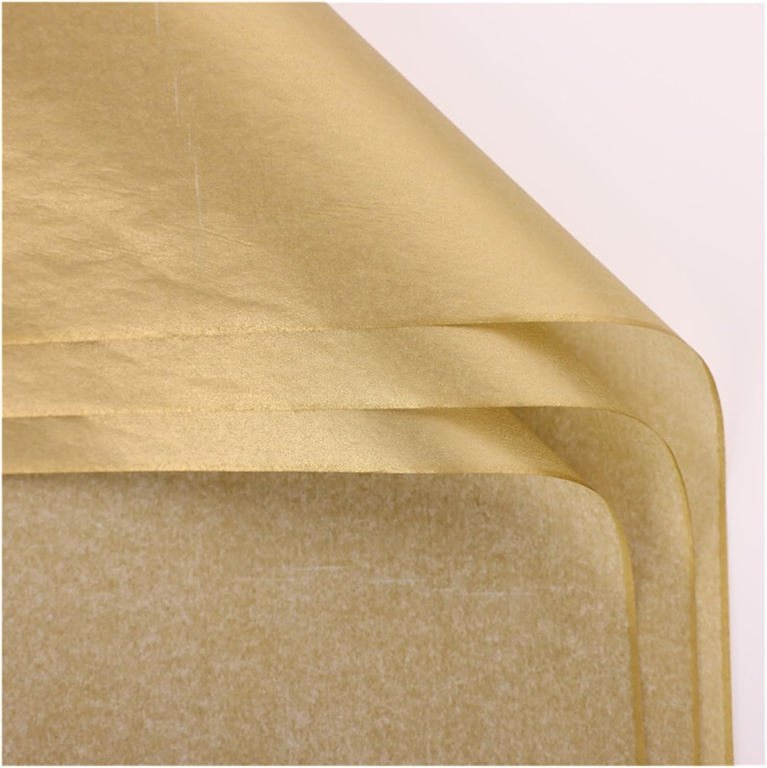 NYMFEA yaoqijie 20pcs Tissue Paper 70X50CM Gold Paper Floral Wrapping Scrapbooking Paper Gift Decorative Flower Paper Home Decoration Party Lasting (Color : Gold)