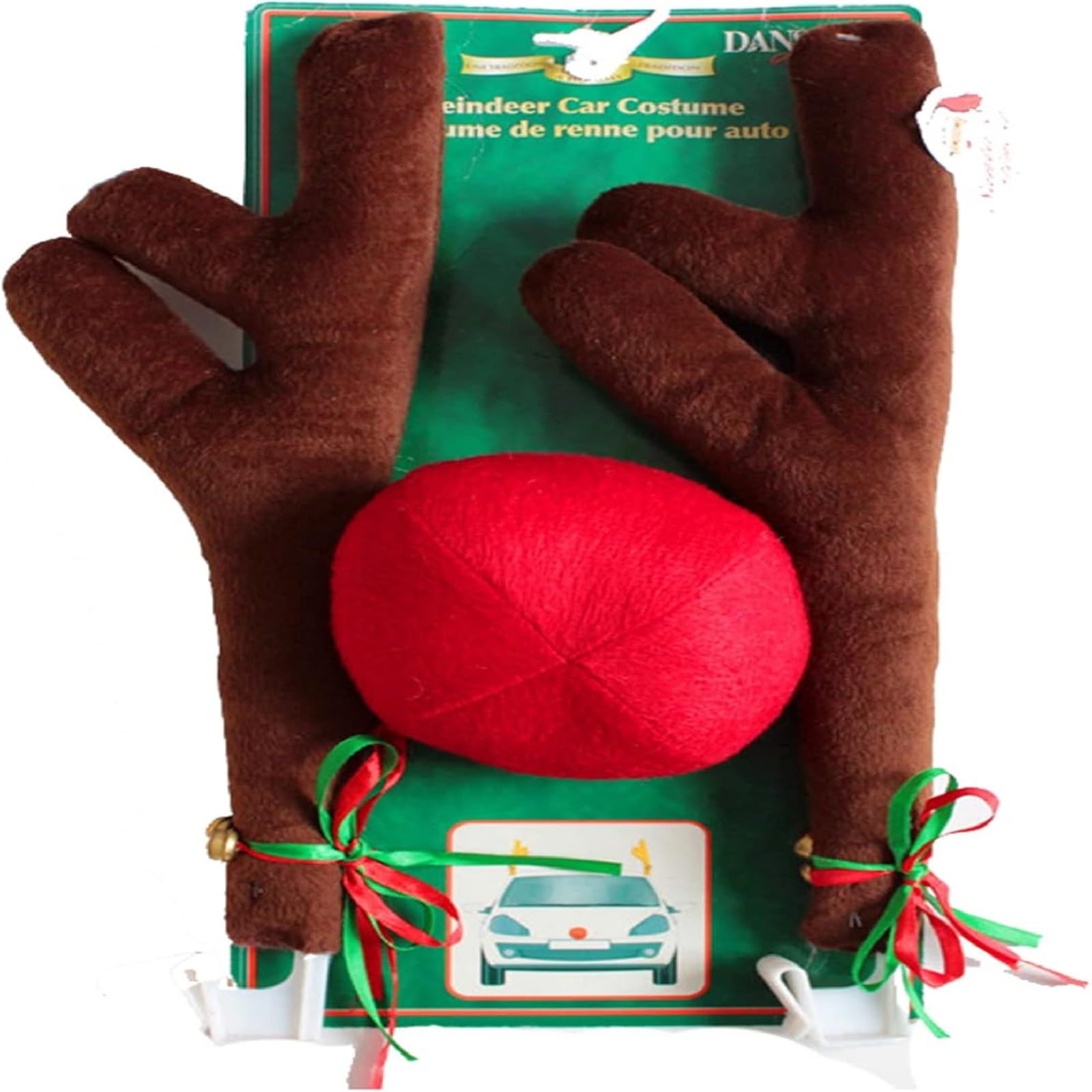 4 pezzi Corna di renna per auto decorazione natalizia per auto Rudolph rosso nas