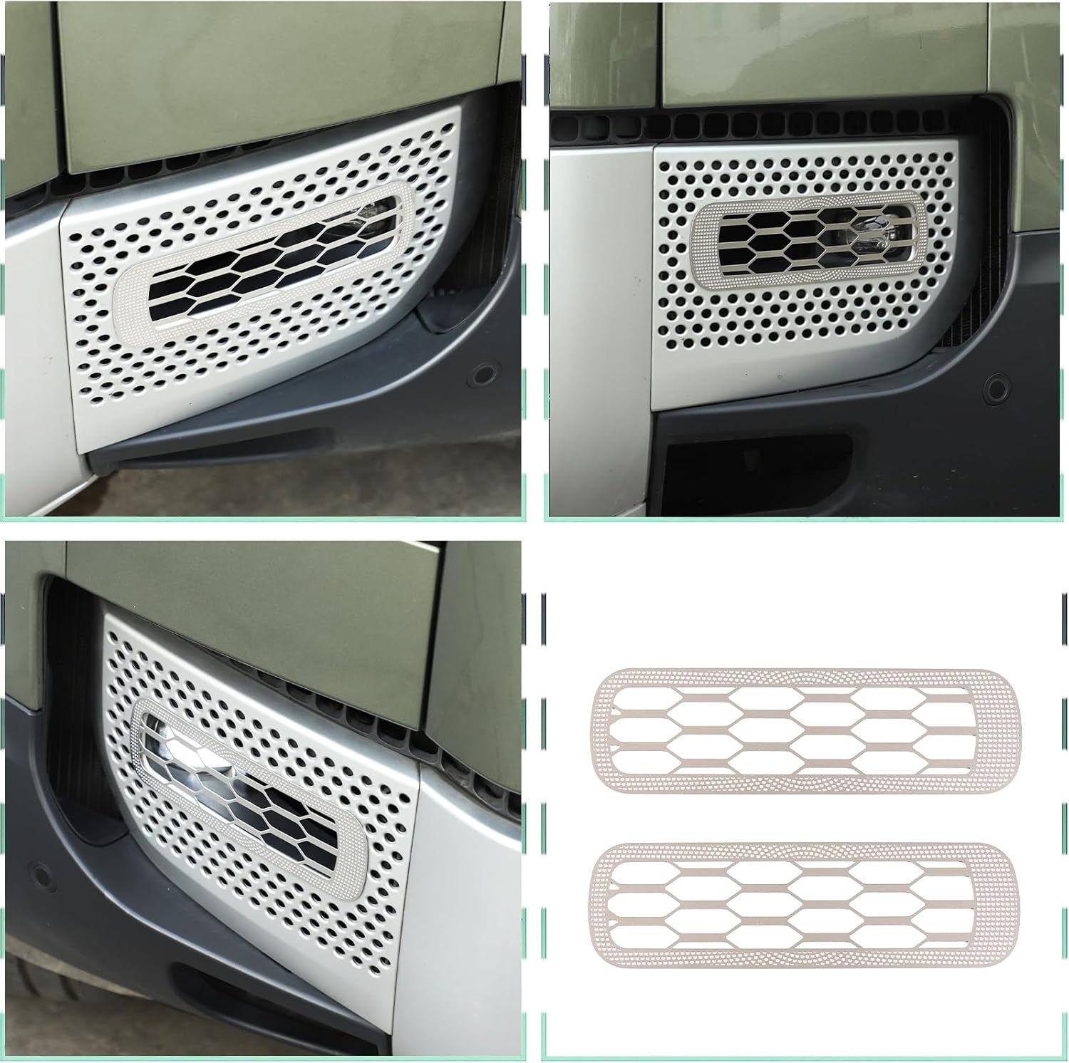 PIUGILH Front Fog Light Lamp Frame Trim Cover for Land Rover Defender 90 110 2020-2022,Lamp Hoods Guard Decorative Sticker Car Accessories