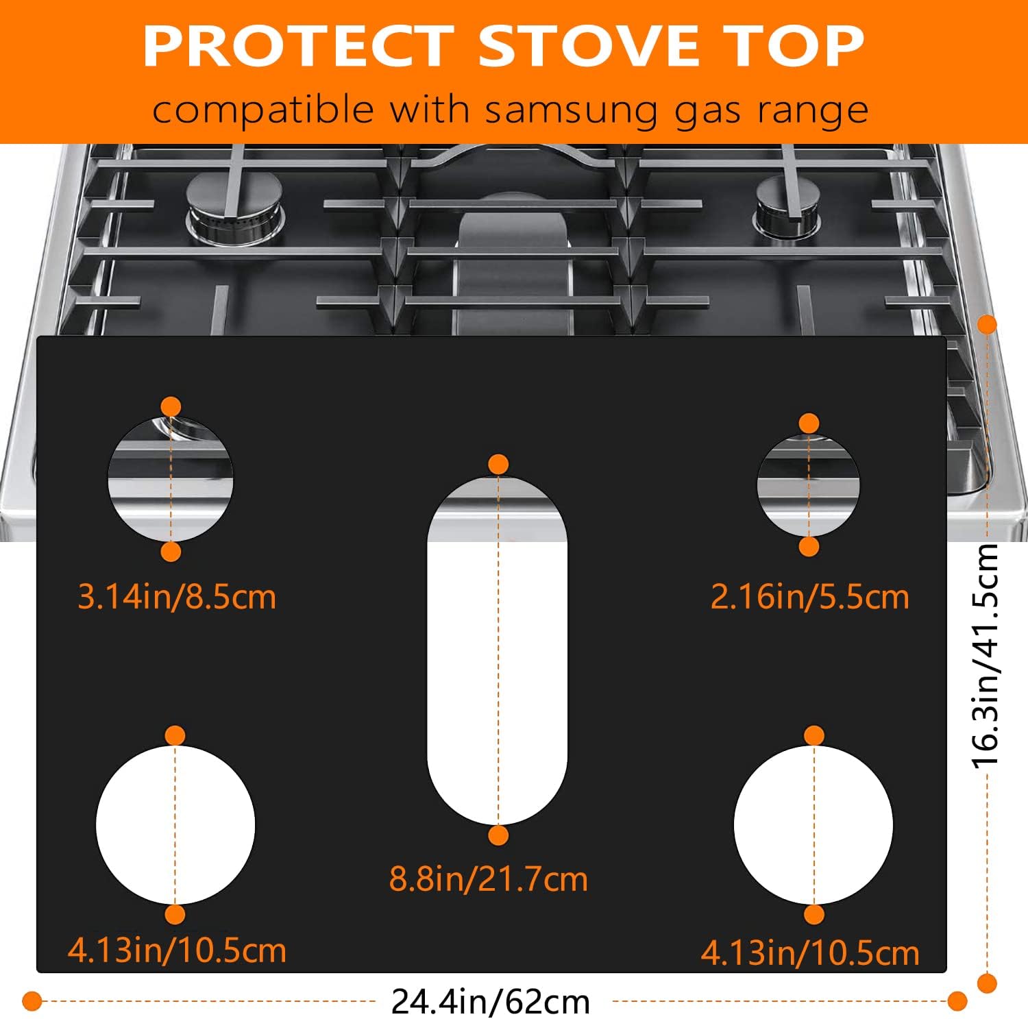 LPICRAUS Stove Top Covers Reusable Gas Range Protectors Gas Stove Burner Covers for Samsung Gas Range, Gas Stove Protectors, Non Stick Stove Protector for Gas Range, Stove Top Covers for Gas Burners : Appliances