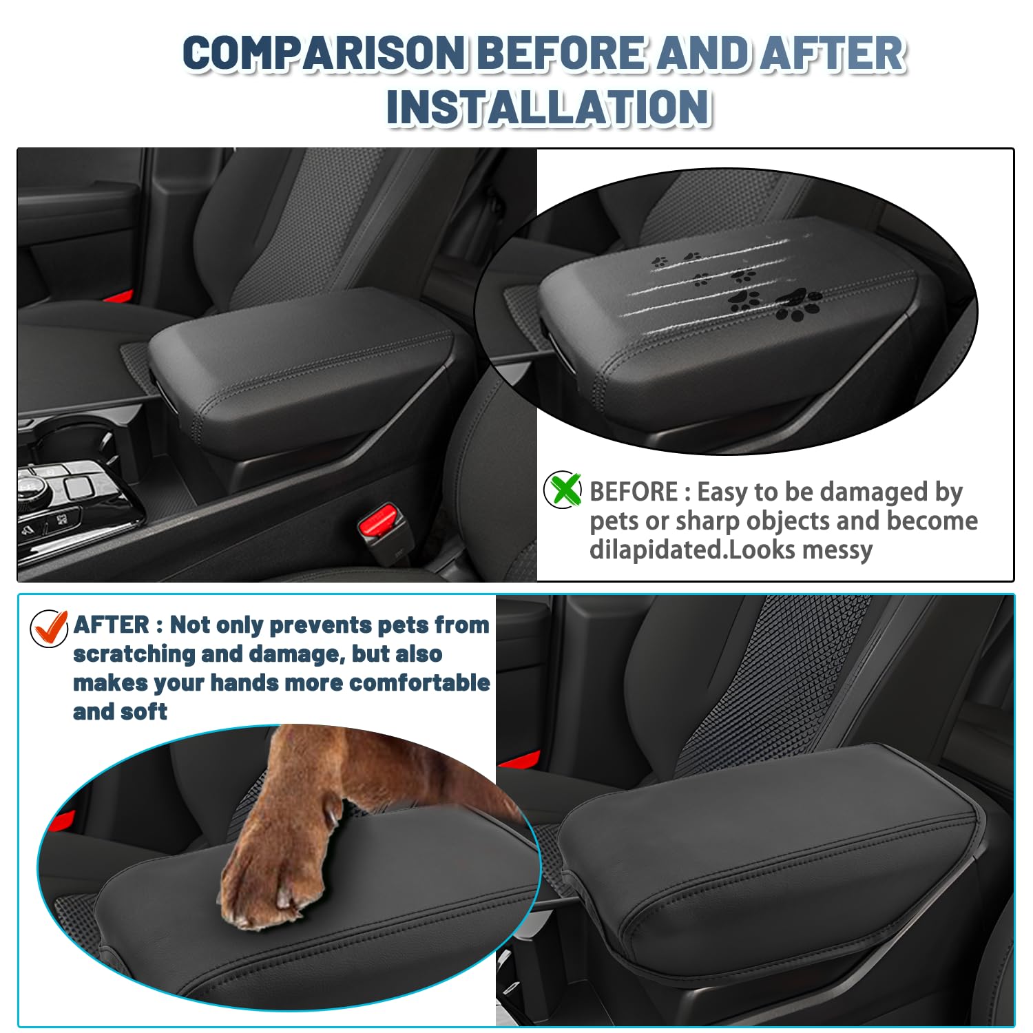 RUIYA Housse D'accoudoir Central Pour Nouveau 2022 K Ia Sportage NQ5 Couvercle De Boîte D'accoudoir Centre Console Accoudoir Couverture(Beige