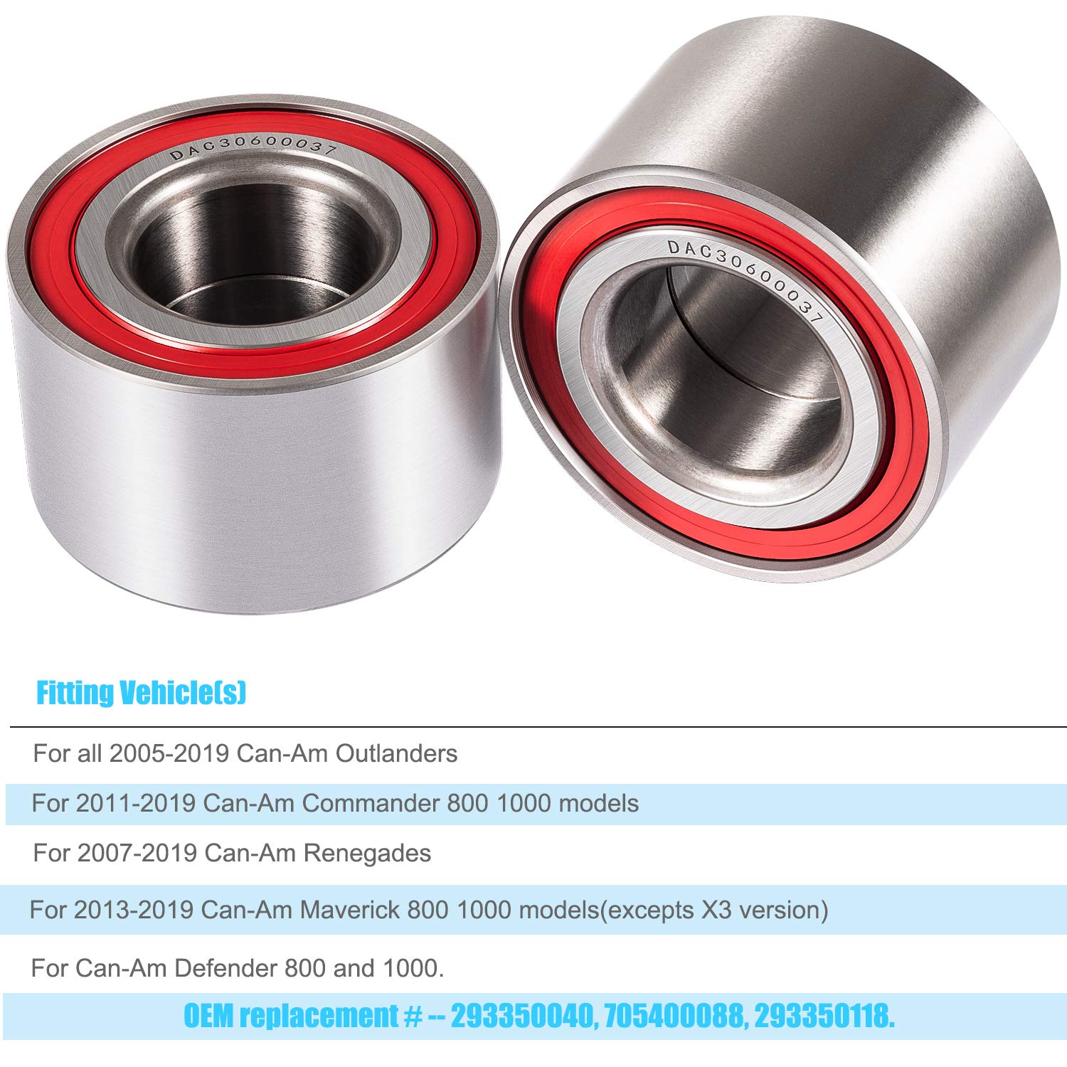 Caltric Wheel Bearings Set For Can-Am Renegade 800 4X4 2007-2008 – Front & Rear, 4pk