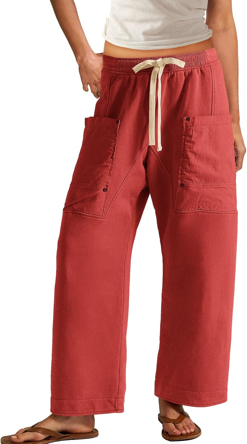Panadila Women Wide Leg Pants Drawstring Barrel Sweatpants Baggy Cargo Pants Lounge Trousers with Pockets