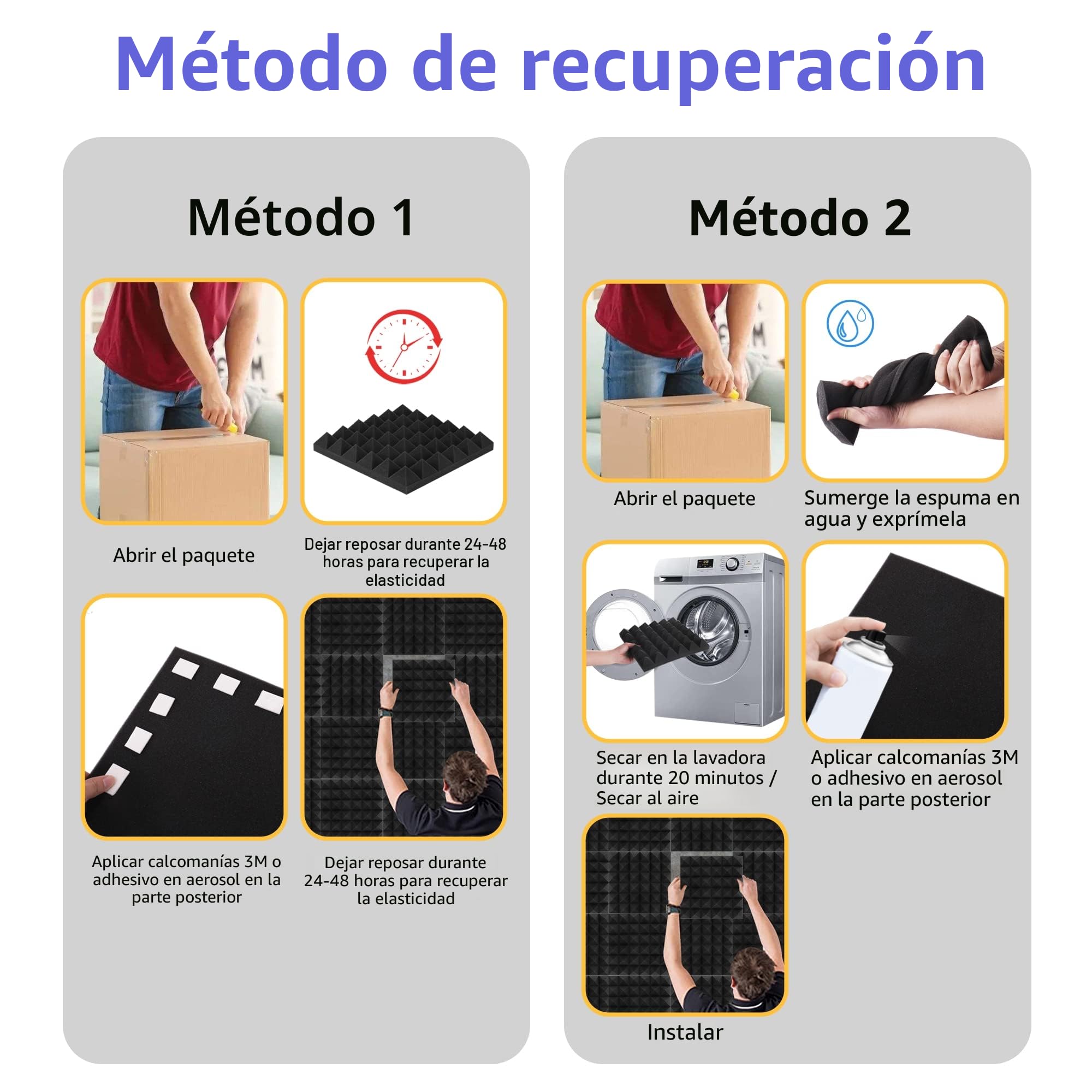Paneles Acústicos de 12 Piezas para el Aislamiento Acústico, Espuma Acústica Negra, Adecuado para Insonorizar Estudios de Grabación, Oficinas, Estudios de Danza, Dormitorios, Podcasts 30x30x5cm