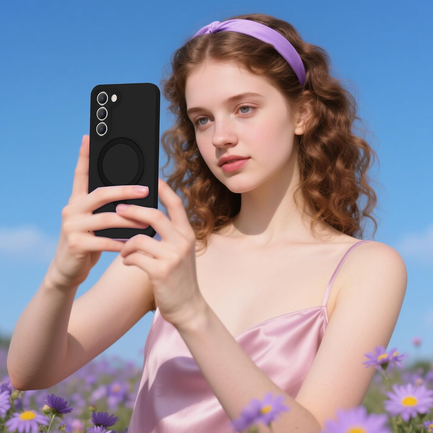 for Samsung Galaxy S23 Case with Magnetic Invisible Stand [Compatible with Mag-Safe] Military Drop Tested [Full Camera Protection] Silicone S23 Cases for Men Women, Black - Image 7