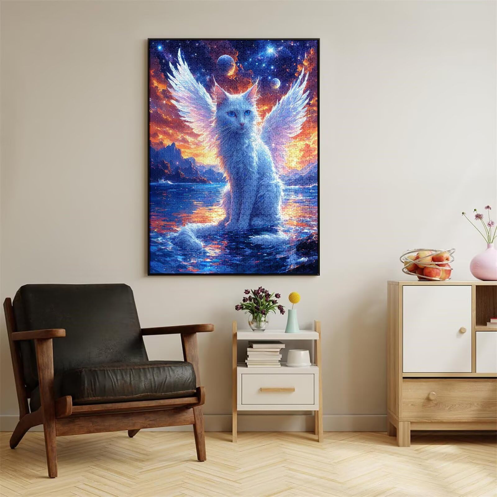 Puzzle 1000 Pièces Adulte Puzzle Ange Puzzles Classiques, 1000 Pièces Jeu éducatif défi Jouet Puzzles Chat Art Jeu Occasionnel Jouets Décor Cadeau Intéressants Ami De La Famille Approprié S-921