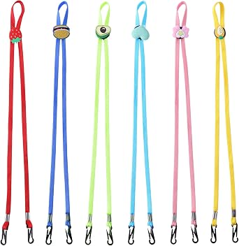 Kids & Adults 6PCS Adjustable Mask Lanyard - Mask Holder around Neck for Kids Anti Lose Face Mask - Mask Chain - Mask Clips