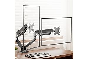 Height Adjustable Dual Monitor Desk Mount for Enhanced Workspace Efficiency