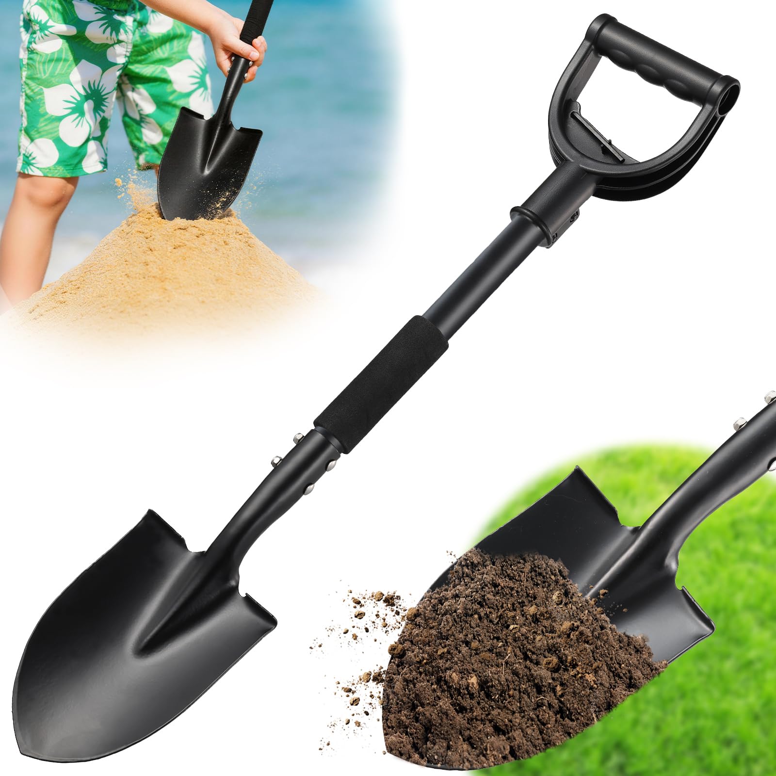 Feblomst 31 inch Small Short Metal Shovel