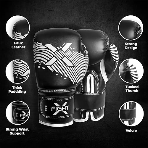 Miniatura 2 de Guantes de boxeo para niños de 3 a 8 años, 4 6 onzas, MMA, guantes de boxeo para entrenamiento, saco de boxeo, Muay Thai, MMA