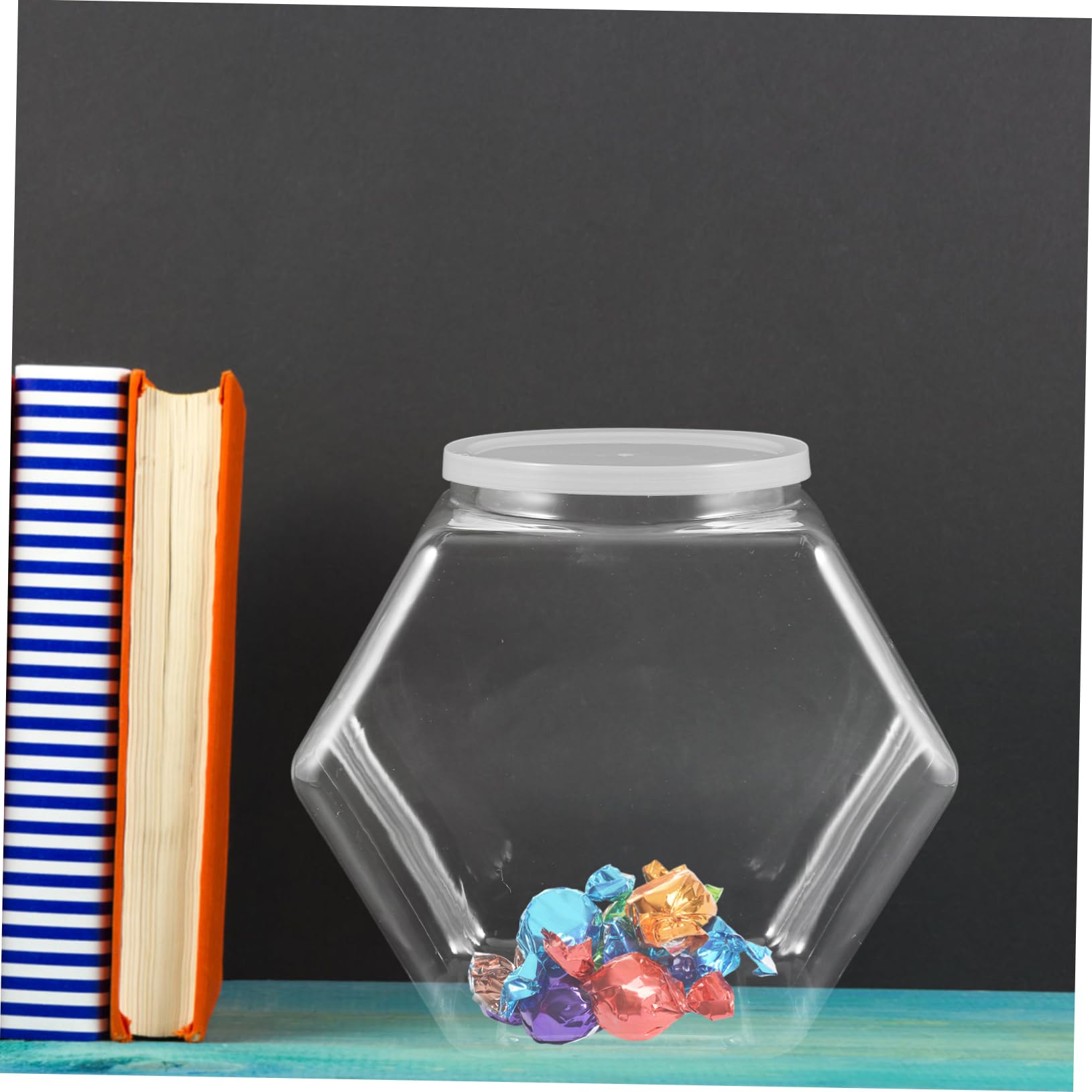 Gatuida Set di 2 Barattoli Esagonali in Plastica Bianco da 3800 Ml