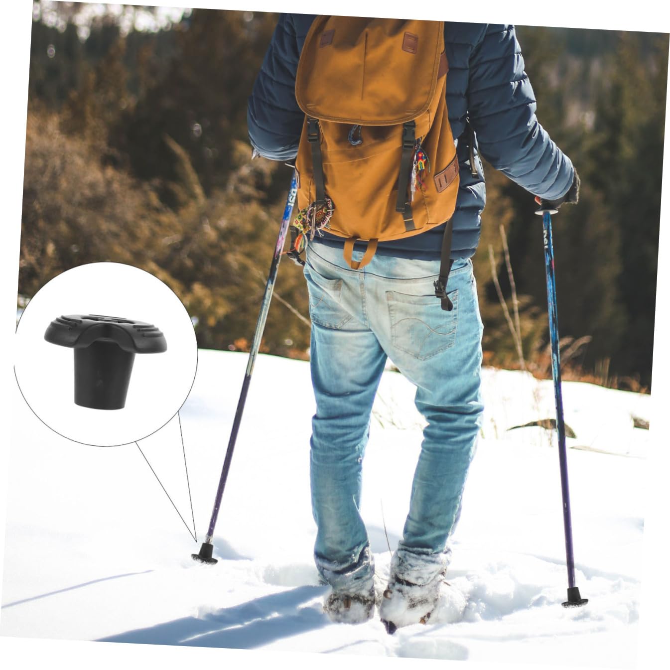 ORFOFE 8 Pezzi Puntali in Gomma Antiscivolo per Bastoni da Trekking Copri Estremità Ricambio per Bastoni da Passeggio Accessori per Stampelle Protezione Piedi per Escursionismo e Attività