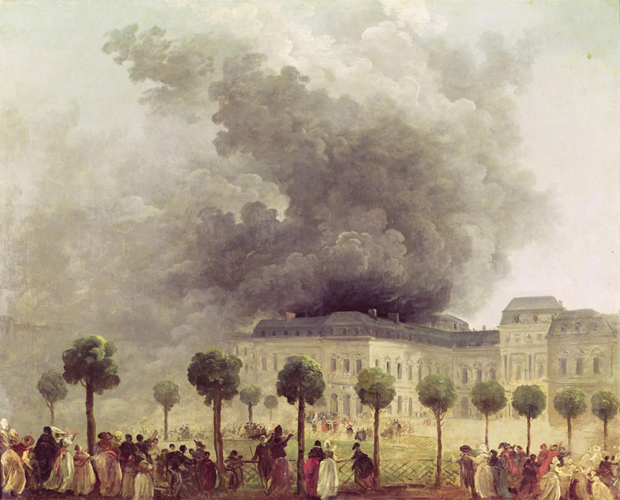 Toile Murale Incendie à l'Opéra Hubert Robert Impression Premium Canvas - 5