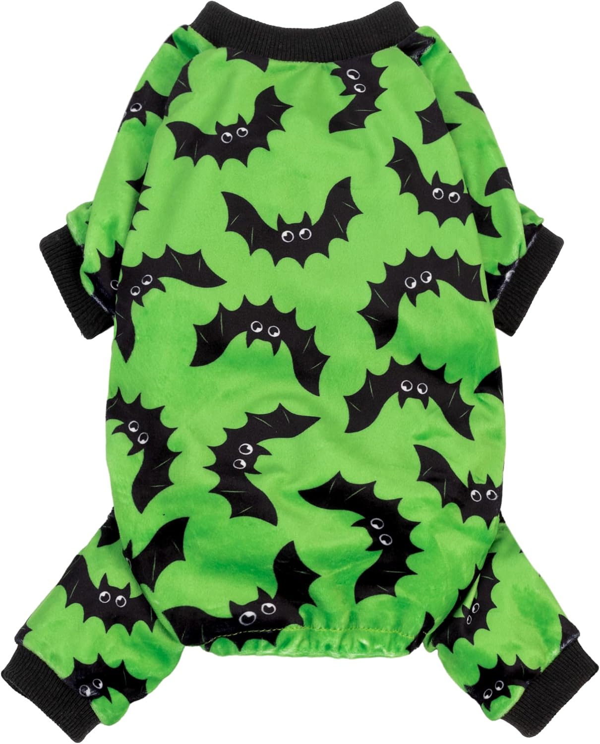 Fitwarm Halloween Bat Dog Pajamas, Funny Costumes for Small Dogs Boy Girl, Pet Outfit, Lime Green, Black, XL