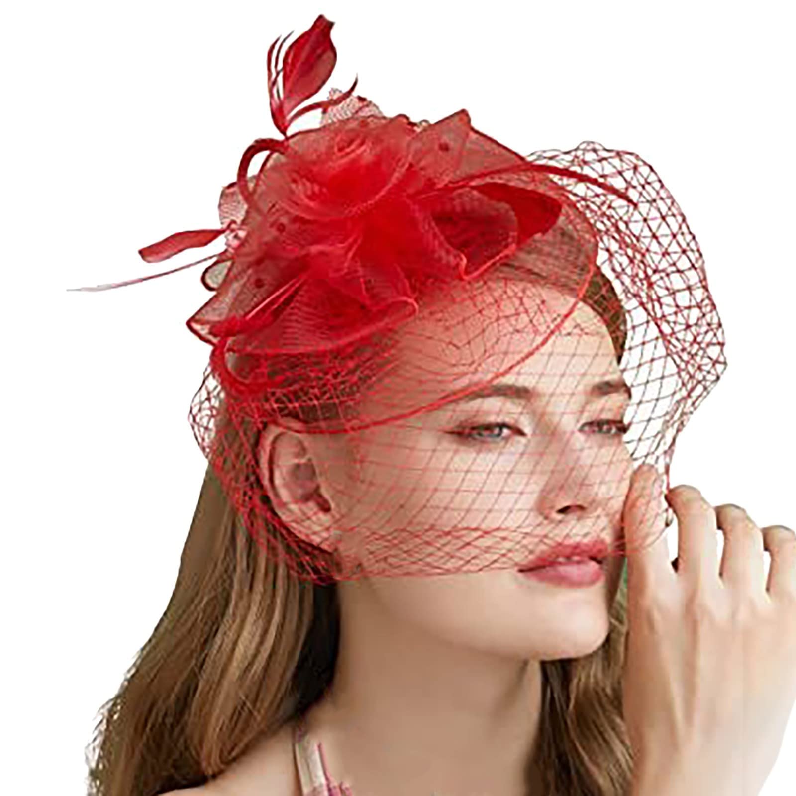 Amazon.com: Fascinator High Tea Hat Women's Black Mini Clip On 20s 50s  Derb𝐲𝗖ocktail Pillbox Cups Dress Hat (RD1, One Size) : Clothing, Shoes &  Jewelry