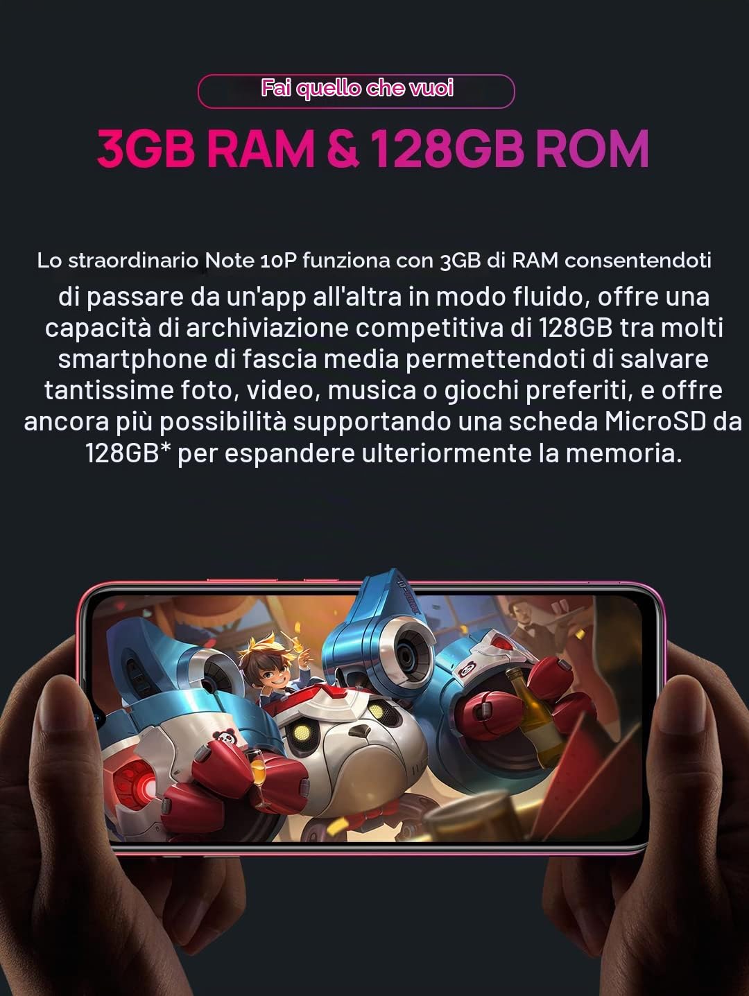 Cellulare Offerta Ulefone NOTE 10(P), 3GB RAM 128GB ROM, Tripla Fotocamera 13MP, Smartphone DUAL SIM 4G, HD+ 6,5'', Slot Per 3 Schede, Android 11, Batteria 5500mAh Impronte Digitali GPS WIFI Verde