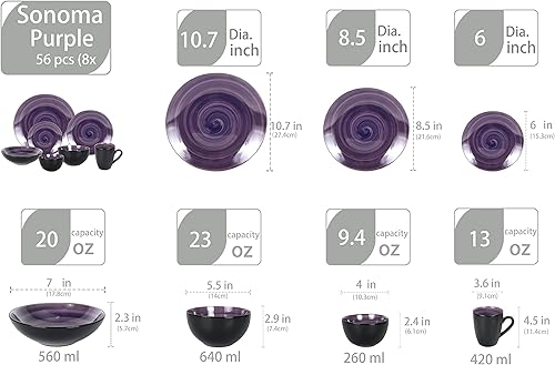 Miniatura 2 de Sonoma - Vajilla de cerámica, negro + moteado, pintada a mano