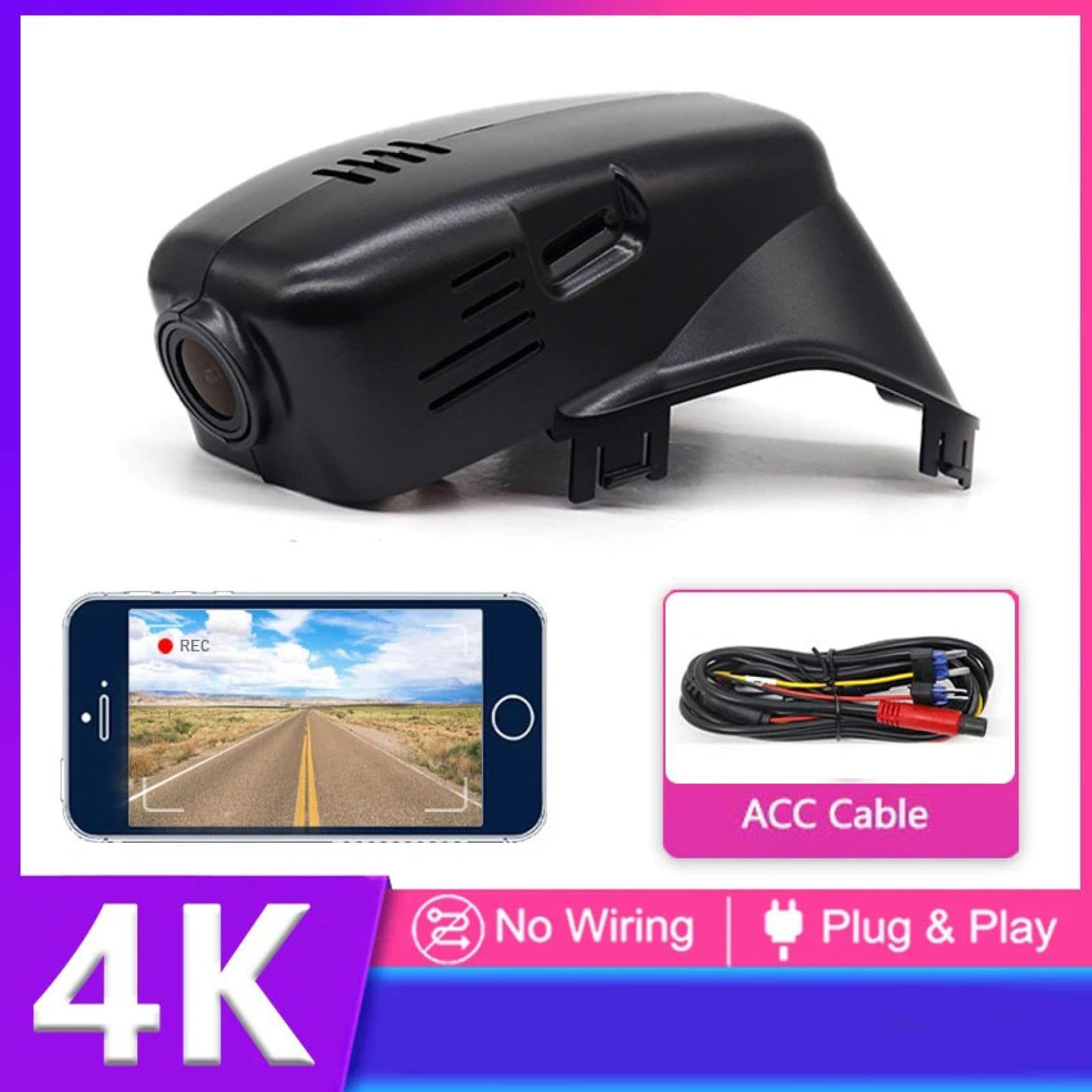 Kamera Samochodowa dla Volvo S60 S60L S80 S80L XC70 V60 2012-2016, HD 2160P Samochód DVR Wideorejestrator Dash Cam Kamera