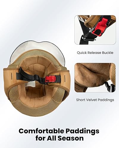 Miniatura 5 de ILM Casco de motocicleta de cara abierta 34 para mujeres y hombres, casco retro para ciclomotor, scooter, crucero, casco vintage, medio casco DOT