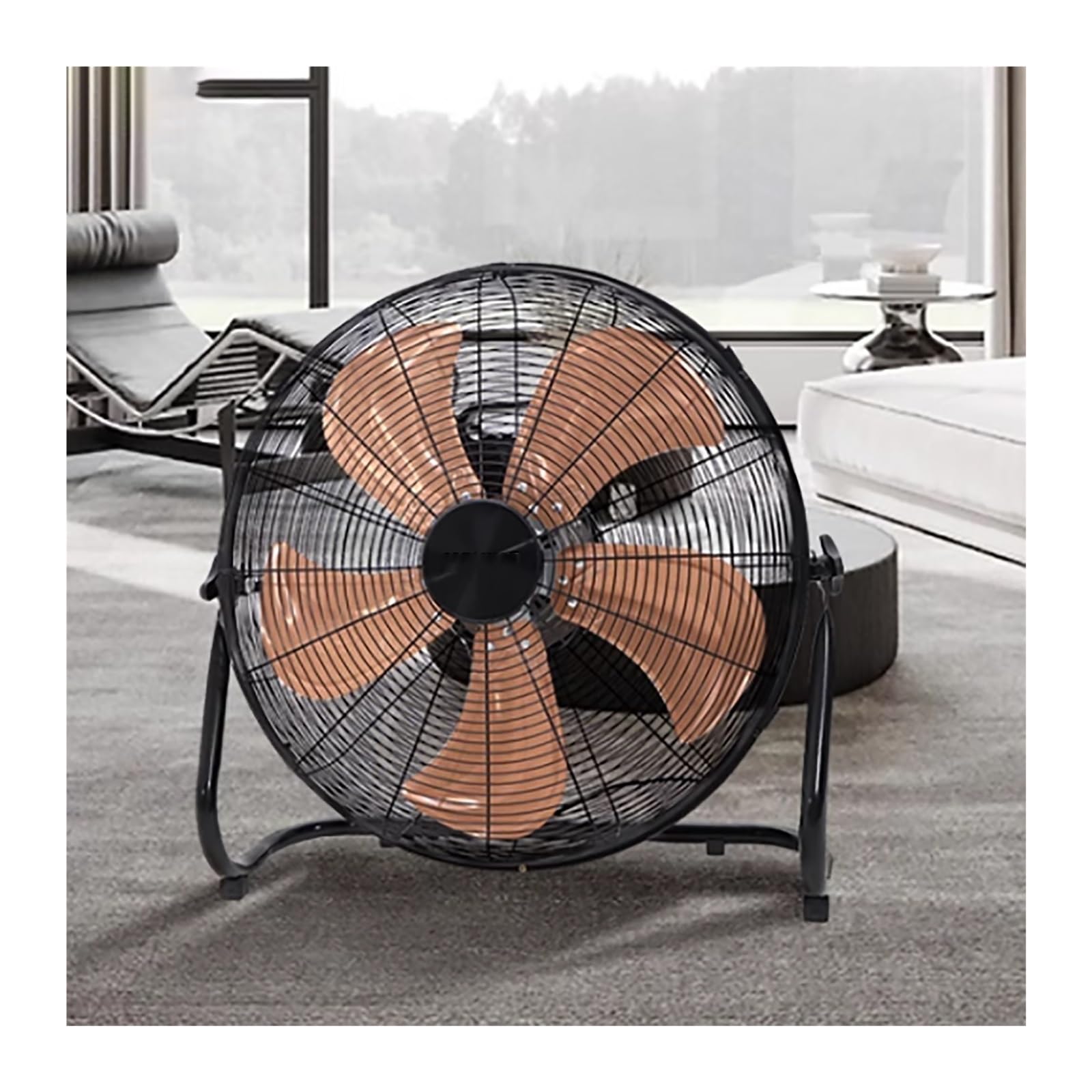Robuster Trommelbodenventilator, 4 Geschwindigkeiten, verstellbare Neigung, leistungsstarke Kühlung für Zuhause, Garage, Werkstatt, kleine Raumbelüftung und Luftzirkulation