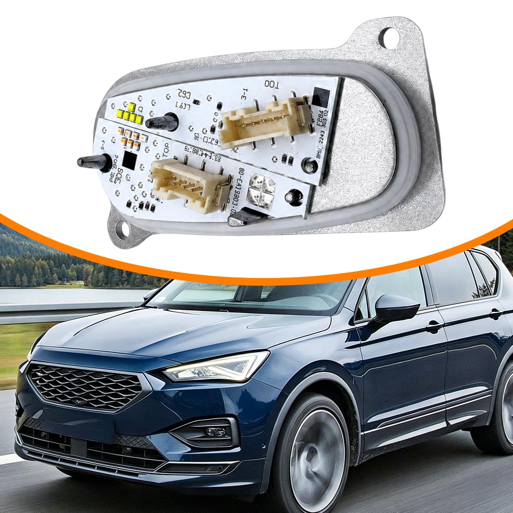 Riloer Modulo di controllo luci diurne LED DRL con dissipatore di calore Indicatore di direzione compatibile con Seat Leon 2020–2024 Tarraco 2019–2024 5FJ941475 Sinistra