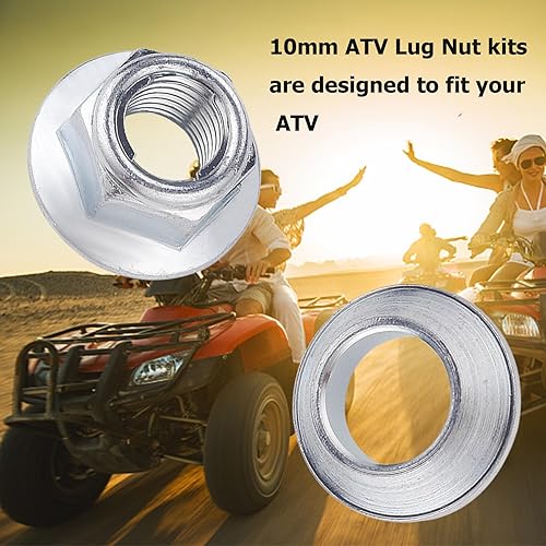 Miniatura 4 de Juego de tuercas de bloqueo M10x1.25 ATV para Yamaha Blaster Banshee Raptor Warrior YFZ450 YFZ660 Kawasaki 400 Suzuki 400