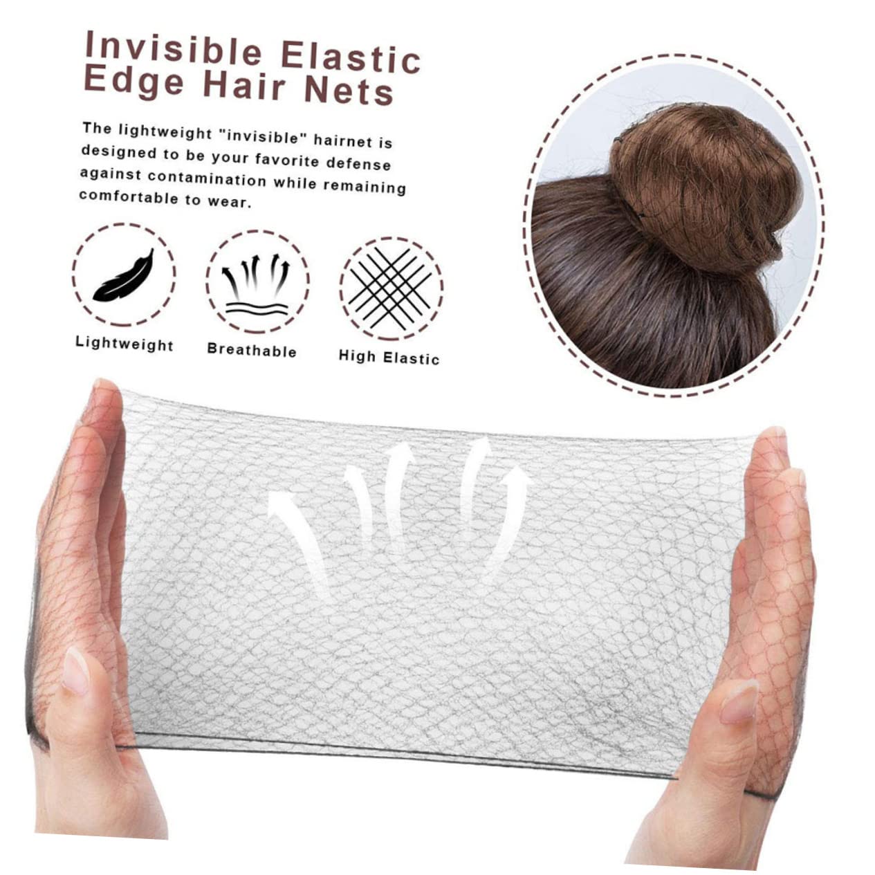 300 Piezas Red Para El Cabello Redecilla Invisible Para Mujer Redecillas Para Redes De Peluca De Malla Peluca Malla Elástica Peluca Trenzada Hombre Nylon Tejer Red De Malla