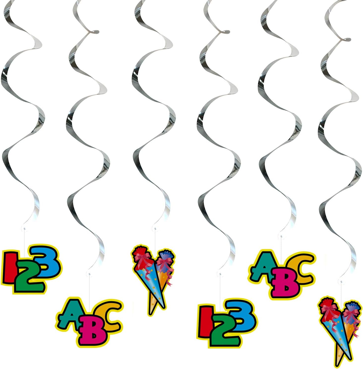 36 Stück Einschulung Deko Spirale Girlanden - Bunte Schulanfang Dekoration