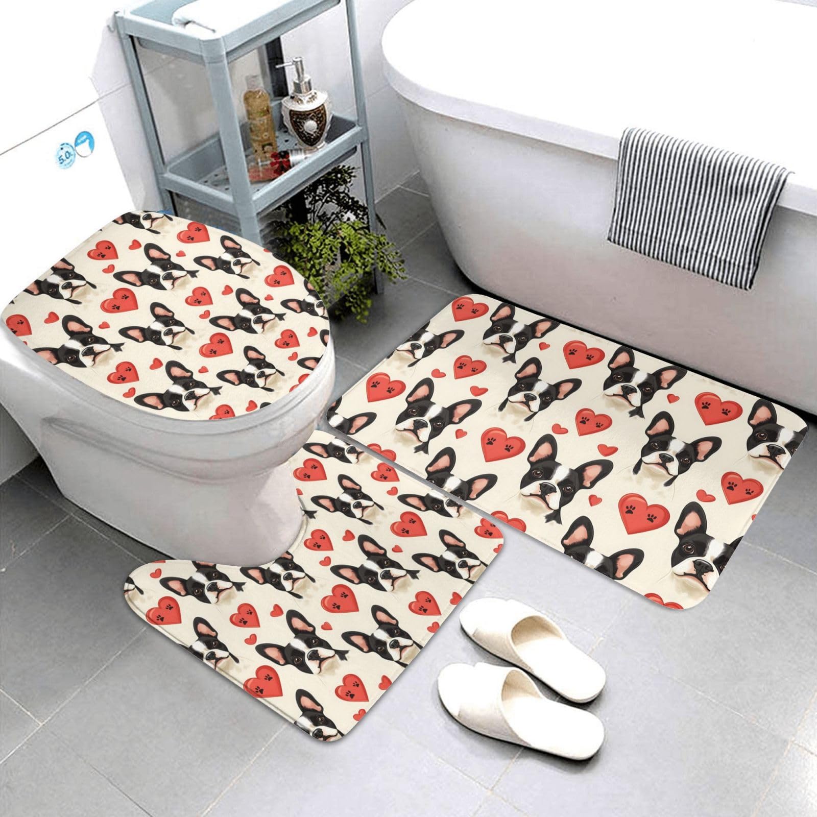 Tapis de douche douceur pieds nus pour sortie de baignoire familiale lot de 3