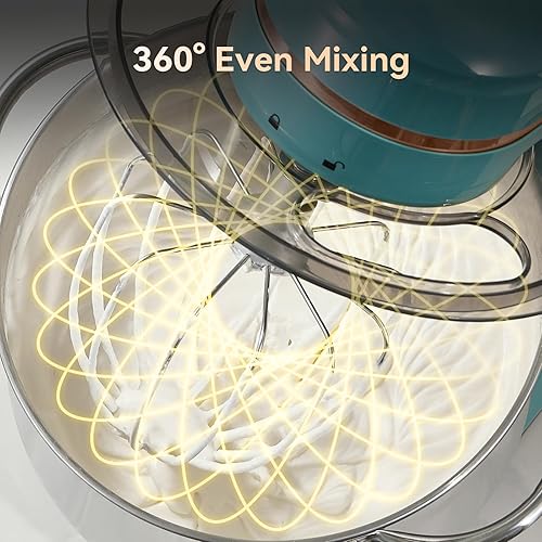 Miniatura 3 de Neretva Batidora de pie, 6.34 QT6+P Velocidad400 W Mezclador eléctrico de cocina ligero y de gran capacidad y pantalla LED Mezclador de cocina con