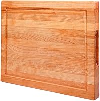 Vista 9 de CONSDAN Tabla de cortar de madera de arce duro para cocina, madera dura cultivada en Estados Unidos, 16 x 12 pulgadas, con mango interior invisible