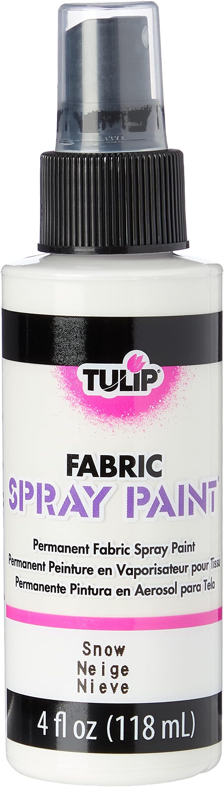 Tulip Fabric Paint, Permanent Spray on Paint, 4 fl oz White Snow