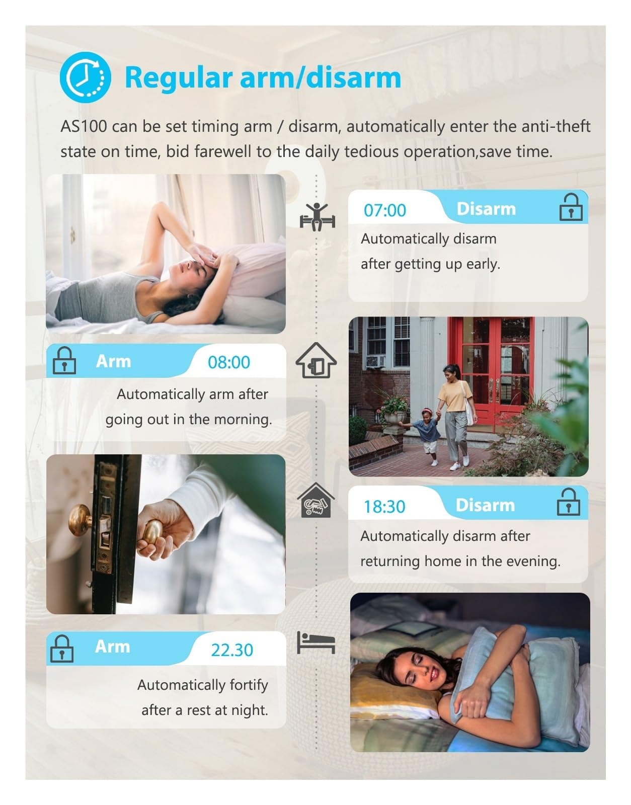 DELURA AS100 WiFi Home Alarm System Drahtlose Sicherheit Einbrecher Smart Home APP Steuerung Mit PIR Motion Sensor Tür Sensor Keine Falsch-Positiv-Rate (Color : Option16)