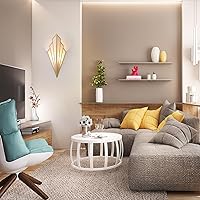 Vista 5 de Juego de dos lámparas de pared de estilo moderno, apliques de pared a pilas con control remoto, lámpara de iluminación inalámbrica art deco