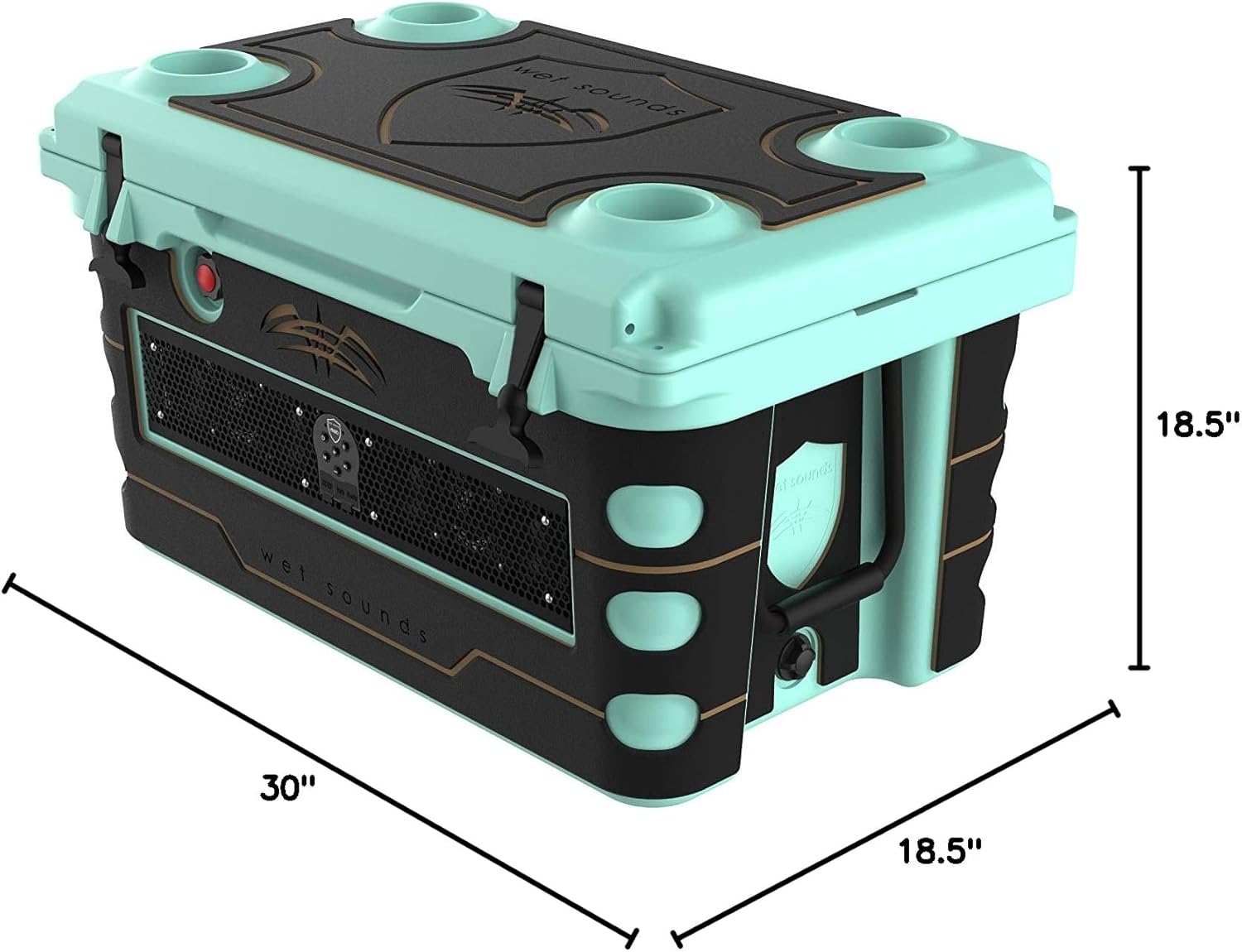 Wet Sounds Stealth SHIVR-55-SFM Seafoam High Output Audio Cooler Speaker System + Gator Step Kit - Black Over Whiskey
