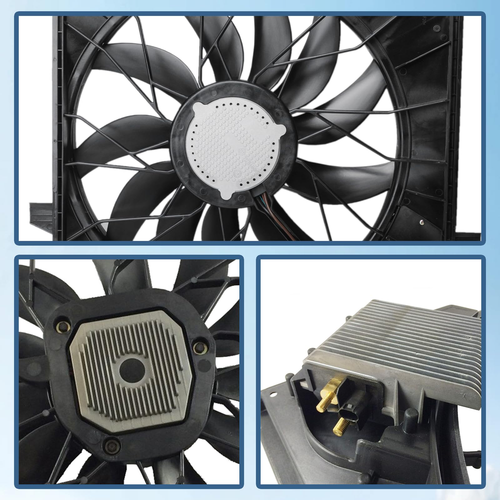 Geelife Radiator Cooling Fan Assembly Brushless For Mercedes Benz 2000 03 Ml55 Amg W163
