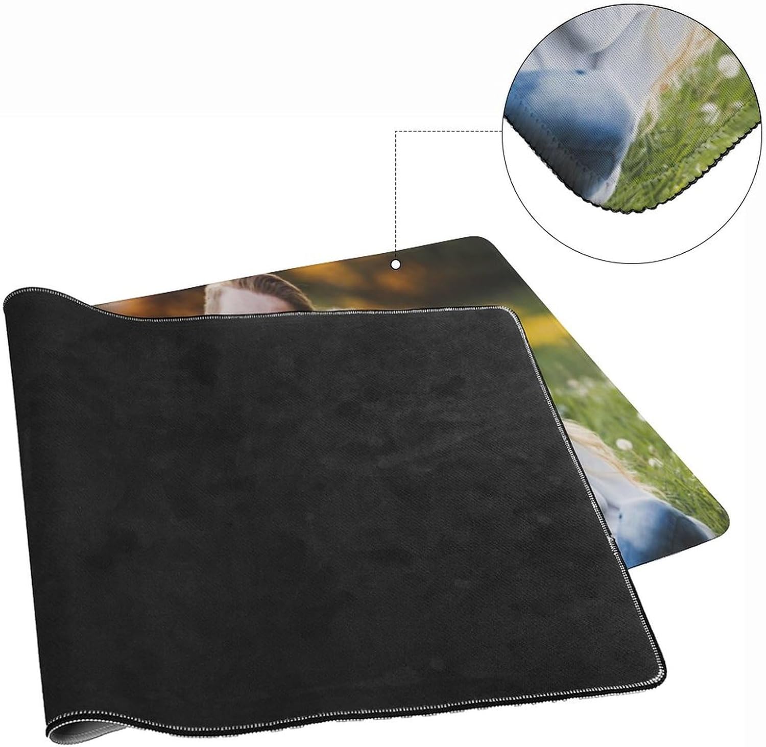 Custom Mousepad with Photo, Personalized Gaming Mouse Pad with Picture Image Text Laptop Desk Mat, Customized Non-Slip Desk Writing Pad for Office, Internet Cafe, Home, 15.7 x 35.5in