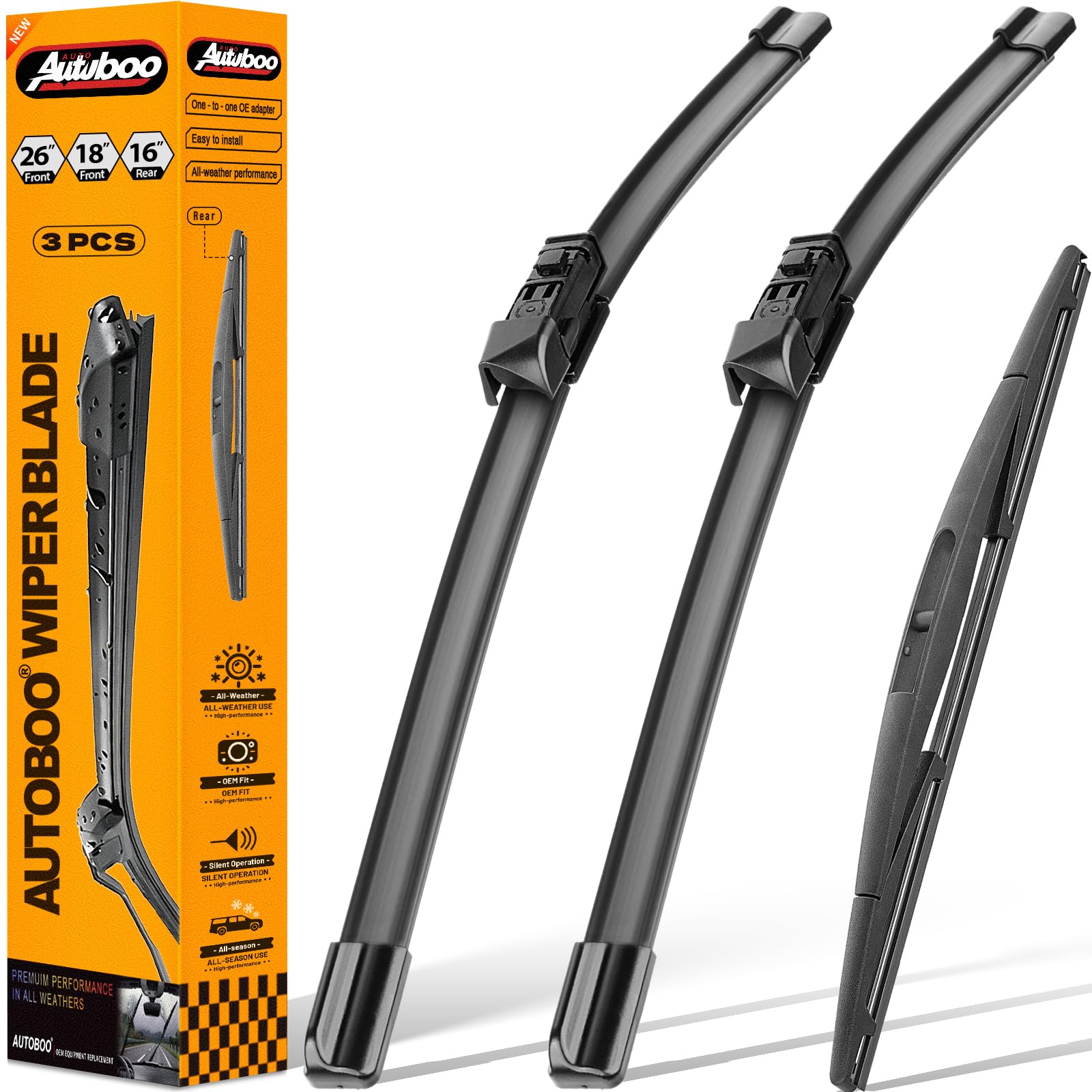 3 Wipers Replacement for Subaru Outback Windshield Wiper Blades with Rear 2025 2024 2023 2022 2021 2020 26"+18"+16inch