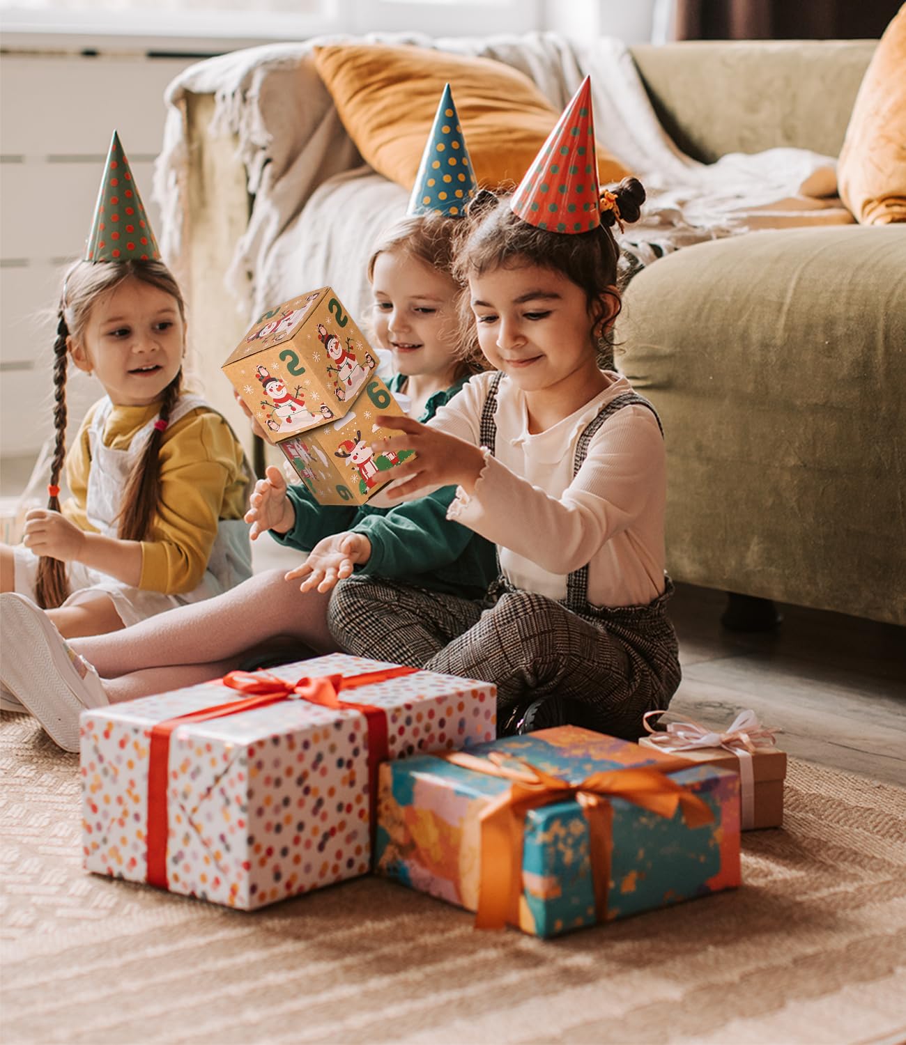 Calendrier de l'Avent Boites,24 pièces Calendrier Noel Boîte Boîtes pour Calendrier de l'Avent à Remplir Boites Cadeau Noël DIY Kraft Set de Boîtes Calendrier pour Décoration Cadeau de Noël