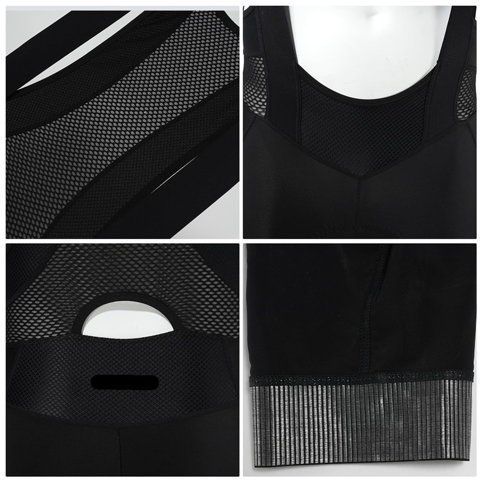 Salopette Ciclismo Pantaloncini da ciclismo da uomo Pantaloni 3/4 Pantaloncini da ciclista da strada Pro Pantaloncini con bretelle Calzamaglia da bicicletta imbottita Bavaglino da moto con interfaccia