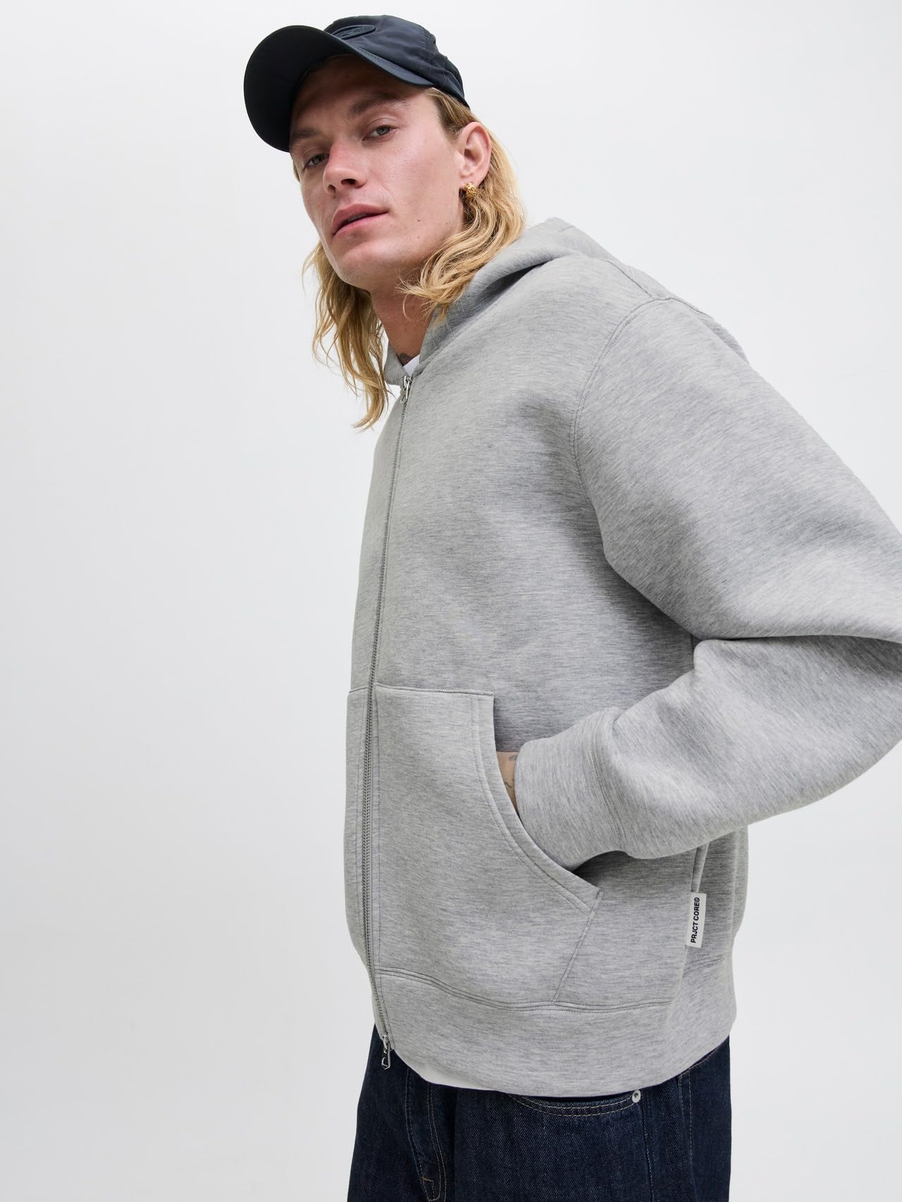 JACK & JONES Jcocover Scuba Sweat Zip Hood Noos Jcocover Scuba Sweat Zip Hood Noos Uomo (Pacco da 1)