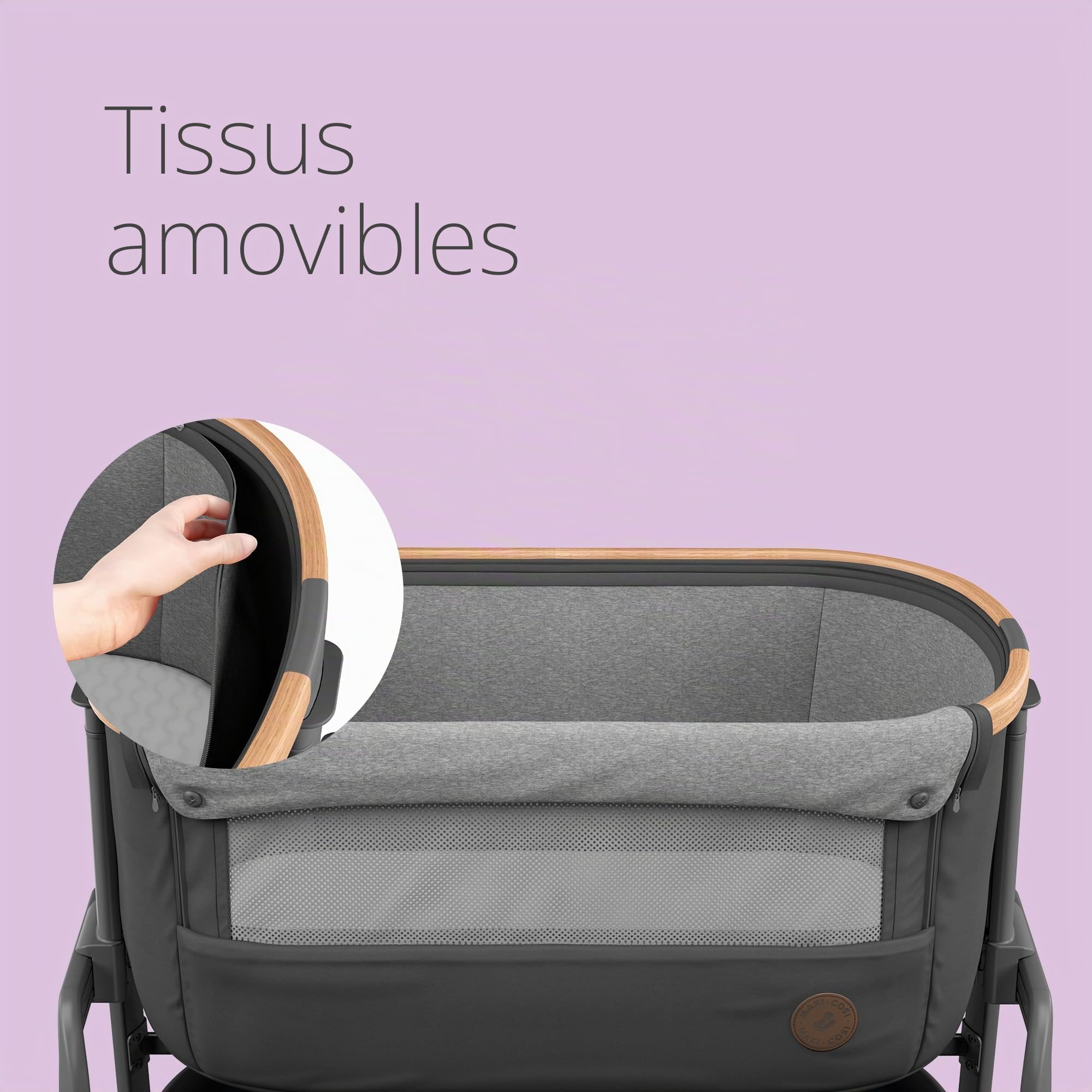 Maxi-Cosi Iora Berceau pliable pour bébé de 0 à 6 mois, max 9 kg, 4 positions d'inclinaison et 5 hauteurs, glisse facile, matelas confortable, grand panier, facile à transporter, graphite essentiel