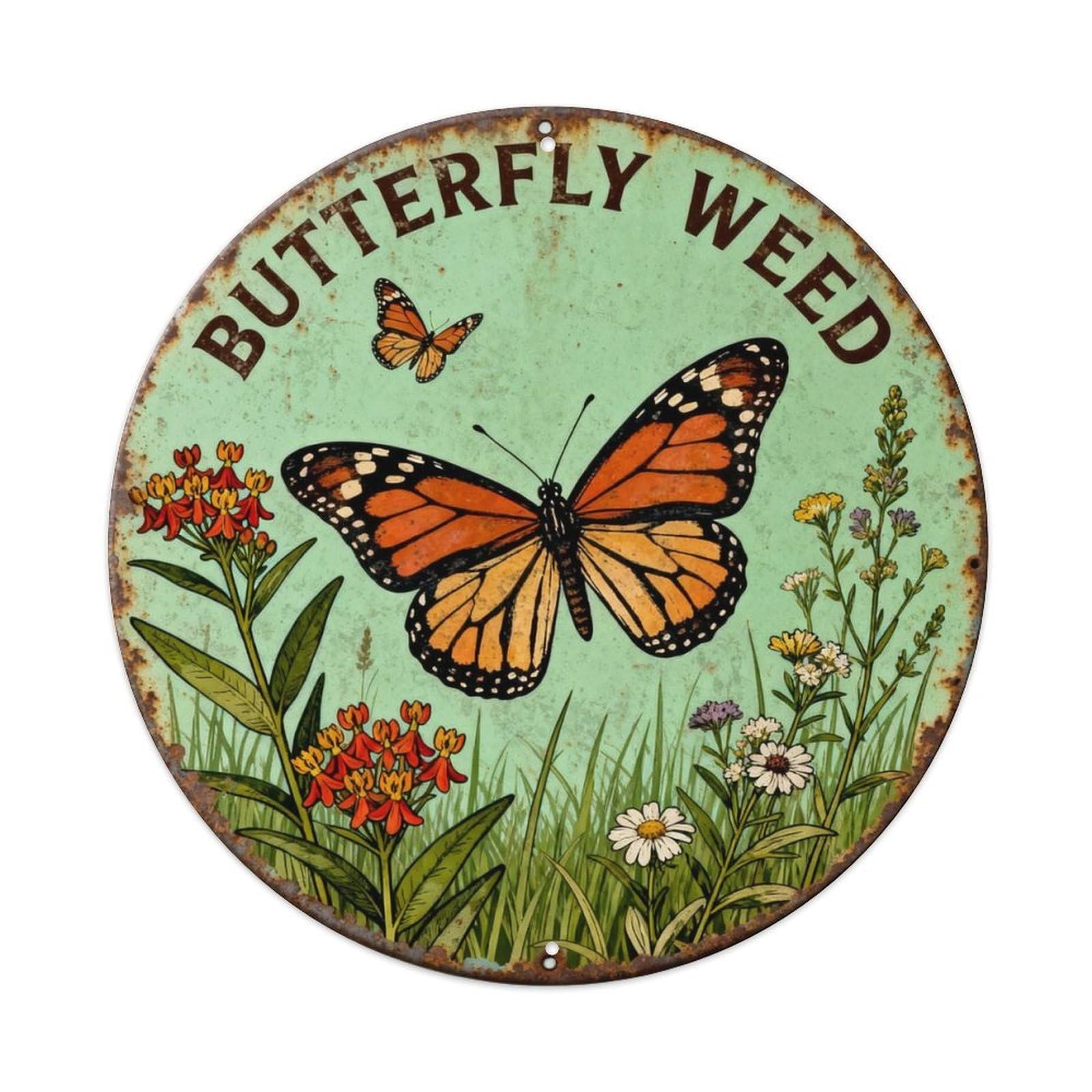 BUTTERFLY WEED Metal Tin Sign Plaque